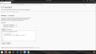 String 2 countCode Javascript solution