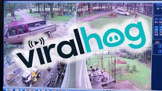 Tornado Nearly Crushes Man With Tree || ViralHog