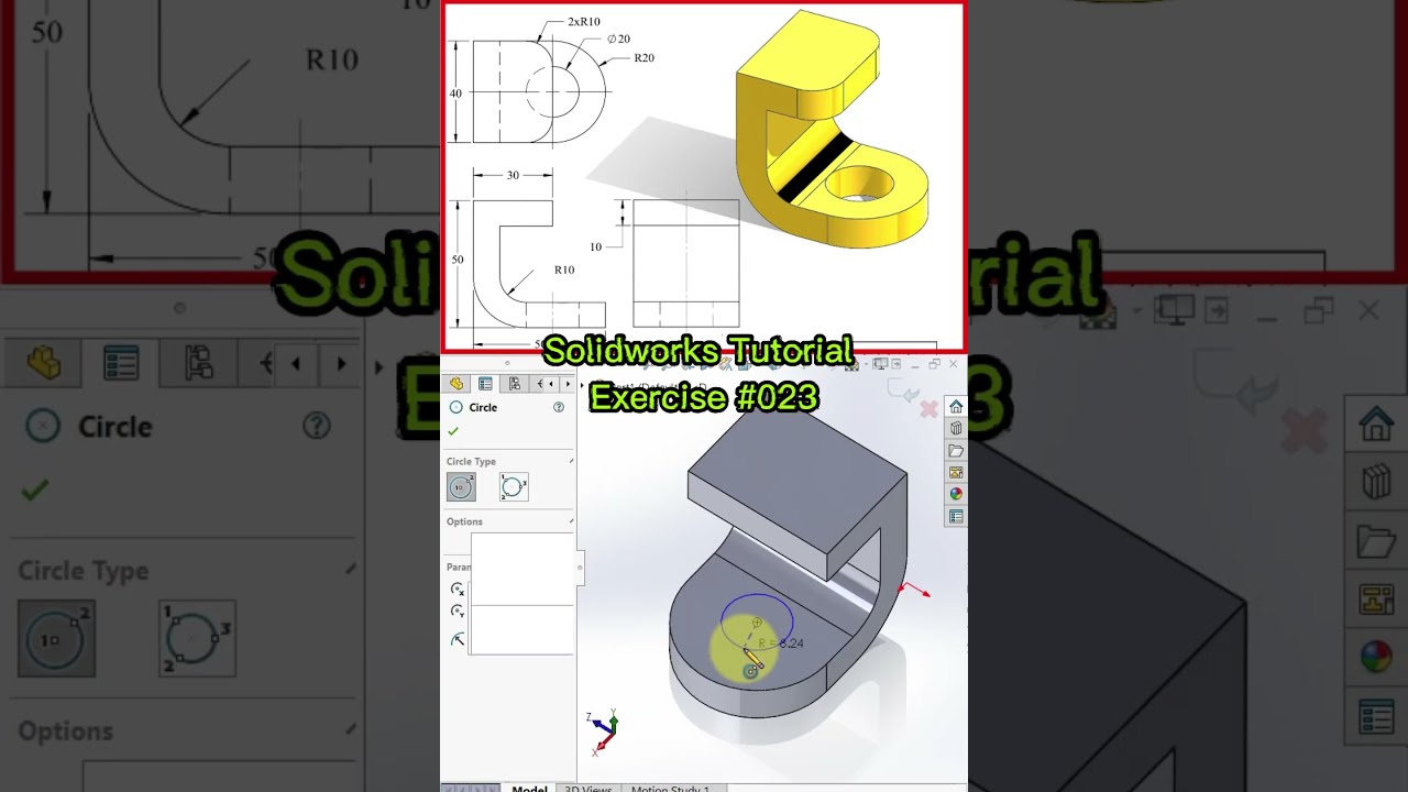 Solidworks Tutorial Exercise 023 Youtube Solidworks Tutorial Exercise 023 Youtube