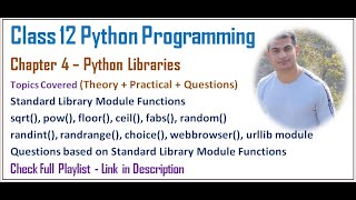 Python Libraries | Class 12 Computer Science with Python (Video 28)