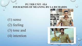 TRB ENGLISH/ UNIT10/ FOUR KINDS OF MEANING BY I.A RICHARDS