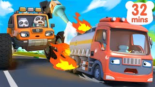 Fire Truck Rescue Team | Firefighter Song | Monster Truck | Car Cartoon | Kids Song | BabyBus