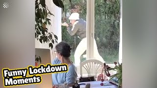 Remote worker mum fights laughter as kids clown around behind her. | Funny Lockdown Moments