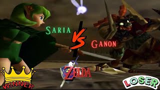 Legend of Zelda: Ocarina of Time - Saria defeats Ganon in final boss fight