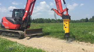 Hydraulic breaker hammer AB-75S with Kubota KX-080