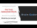 Css Glowing Text Animation | Html Css Glowing Text Animation Effects