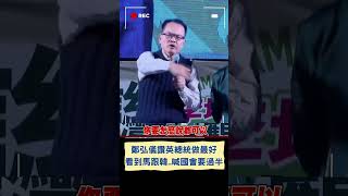 鄭弘儀讚台灣經濟好自由安定 直言:小英是做最好的總統！喊國會過半 不然會看到馬文君...笑看到韓要當閣揆就\