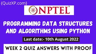 NPTEL Programming Data Structures And Algorithms Using Python ASSIGNMENT 2 ANSWERS | 2022