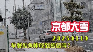 京都大雪 早餐鮭魚卵吃到飽信嗎？20250110#遊客#japan#銀髮族#親子遊#去哪玩#天氣#景點#約會#機場#地下鐵#交通#電車#網路#美食#祈福#京都#航空#吃到飽 #飯店#開箱#御宿野乃