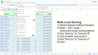 Can you do a multi level sort in Google Sheets - Excel Tips and Tricks