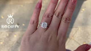 RODIFFY 4CT Cushion Cut Engagement Ring For Women