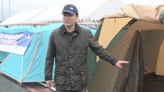 登山家野口さんがテント村を開設 益城町の避難所