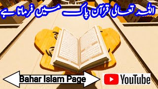 Quran pak me Allah tala farmata hy Bahar Islam page.