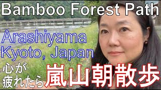 心が疲れたら　嵐山朝散歩　Morning Walk through Bamboo Forest Path Arashiyama Kyoto