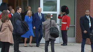 U.S. President Biden departs from Ottawa International airport for Rideau Cottage