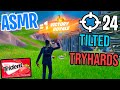 ASMR Gaming 😴 Fortnite Tilted Tower Tryhards! Relaxing Gum Chewing 🎮🎧 Controller Sounds + Whispers 💤