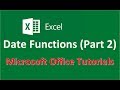 MS Excel - Date Functions Part 2