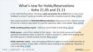 Koha 21.05 and 21.11 Upgrades: Patrons and Circulation