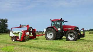 Loonbedrijf Annema aan het gras balen persen, wikkelen en opruimen