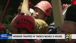 Worker trapped in trench nearly 6 hours