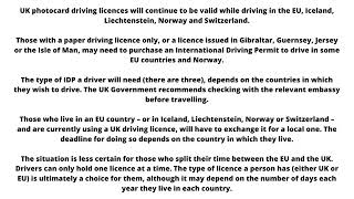 Are UK driving licences still valid in the EU?