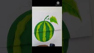 how to draw watermelon easy / easy watermelon drawing / draw a watermelon / #shorts