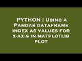 PYTHON : Using a Pandas dataframe index as values for x-axis in matplotlib plot