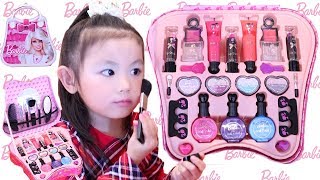 バービー メイクセット♡念願の初メイクが楽しすぎた♪ 5歳のお誕生日プレゼントにもらったよ！Barbie Makeup Set