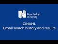 CINAHL database: e-mail a search history and results