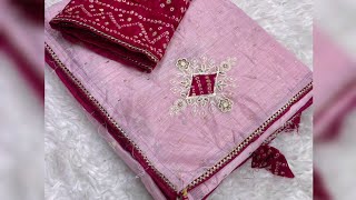 cotton silk with bandeji coding butta in whole saree  all over Jari work saree