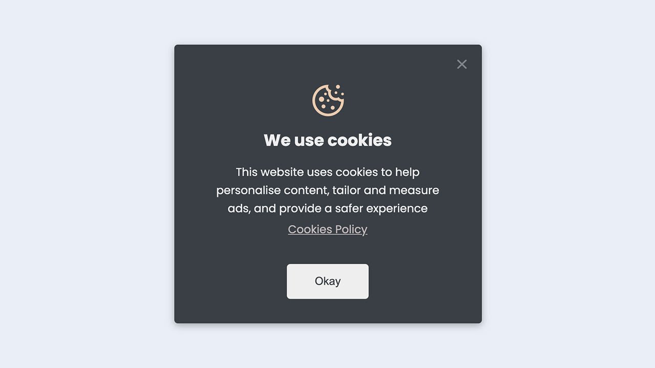 Create A Clean Cookie Information Modal Using HTML & CSS - YouTube