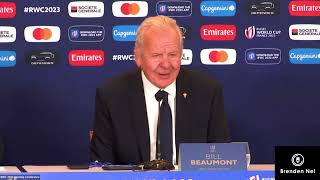 RWC:  Bill Beaumont address at the Rugby World Cup opening press conference