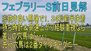 フェブラリーＳ前日見解　差し系穴馬傾向　＜好走パターン重視の競馬予想＞