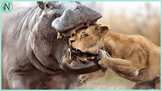 Lion Messed with the Wrong Hippo..It Pays It’s Life