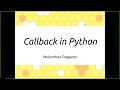 Callback in Python