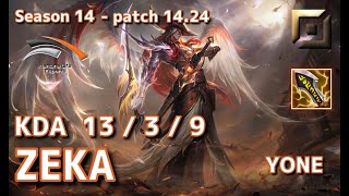 【KRサーバー/M1】HLE Zeka ヨネ(Yone) VS アンベッサ(Ambessa) TOP - Patch14.24 KR Ranked【LoL】