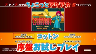 【レトロゲーム】アケアカ新作「コットン」をちょこっとプレイ！【ゆっくり実況】