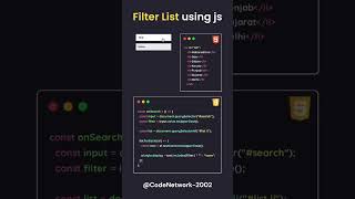 JavaScript Filter List  #html #html5 #css3 #css