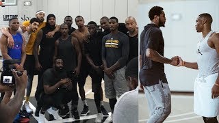 Russell Westbrook, Chris Paul, James Harden, Carmelo Anthony (Hoodie Melo) Play Pickup Basketball