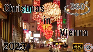 AUSTRIA 360° VR walk in Vienna. Christmas decoration Stephansplatz and Rotenturmstrasse - Part 1