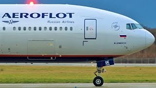 [FullHD] Aeroflot Boeing 777-300(ER) landing \u0026 takeoff at Geneva/GVA/LSGG