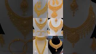 Trending Gold Bridal Necklace set designs #shorts #necklace #gold #shortvideo #goldneklace