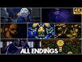 FNAF Into the Pit - ALL Endings  (Good, Bad, True, Secret) (4k60fps)