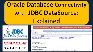 Oracle Database Connectivity with JDBC DataSource: Explained