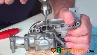 How To Put Your Oil Pump And Gear Housing Together - TreeStuff.com Chainsaw Maintenance Videos