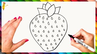 How To Draw A Strawberry Step By Step🍓 Strawberry Drawing Easy