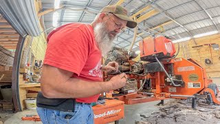 Routine Maintenance on our WoodMizer LT35 Sawmill. Oil Change, Greasing, and more!