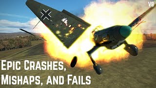 Epic Piloting Fails, Mishaps, and Crashes IL-2 Sturmovik Great Battles V8 Flight Simulator