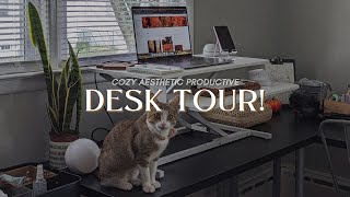 HOME OFFICE TOUR | productive, cozy, aesthetic desk space!