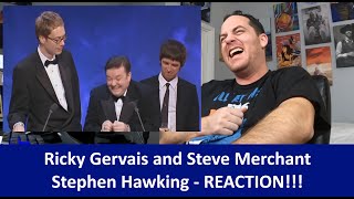 American Reacts Ricky Gervais and Steven Merchant - Steven Hawking REACTION